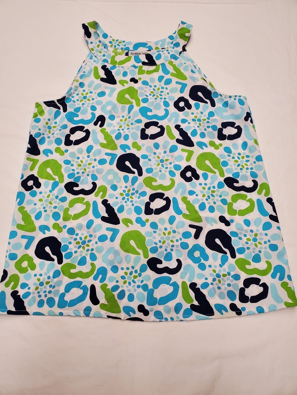 NWT Buckhead Betties Blue Green Coastal Print Sleeveless Tunic Top Size S Resort
